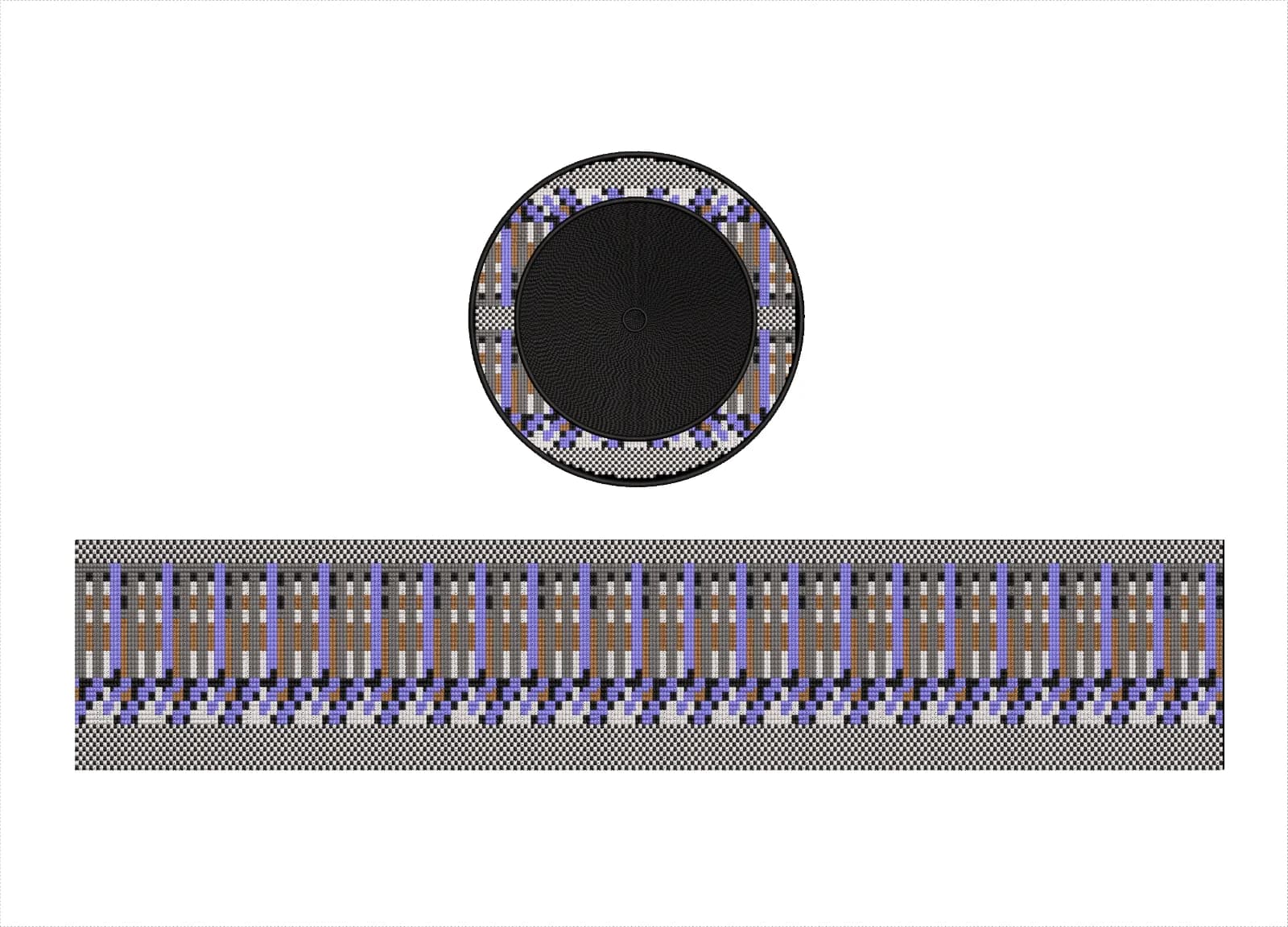 Cap AI B Purple and Gold Beaded Cap Design