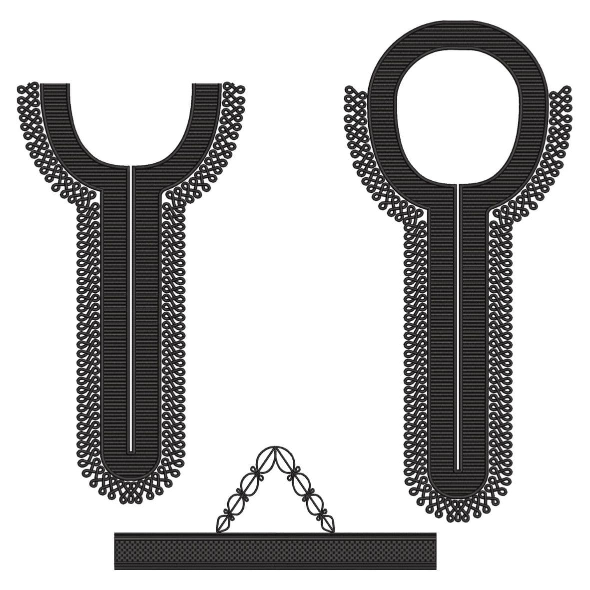 TEC132 Front Panel and Sleeve Monogram Embroidery Design File