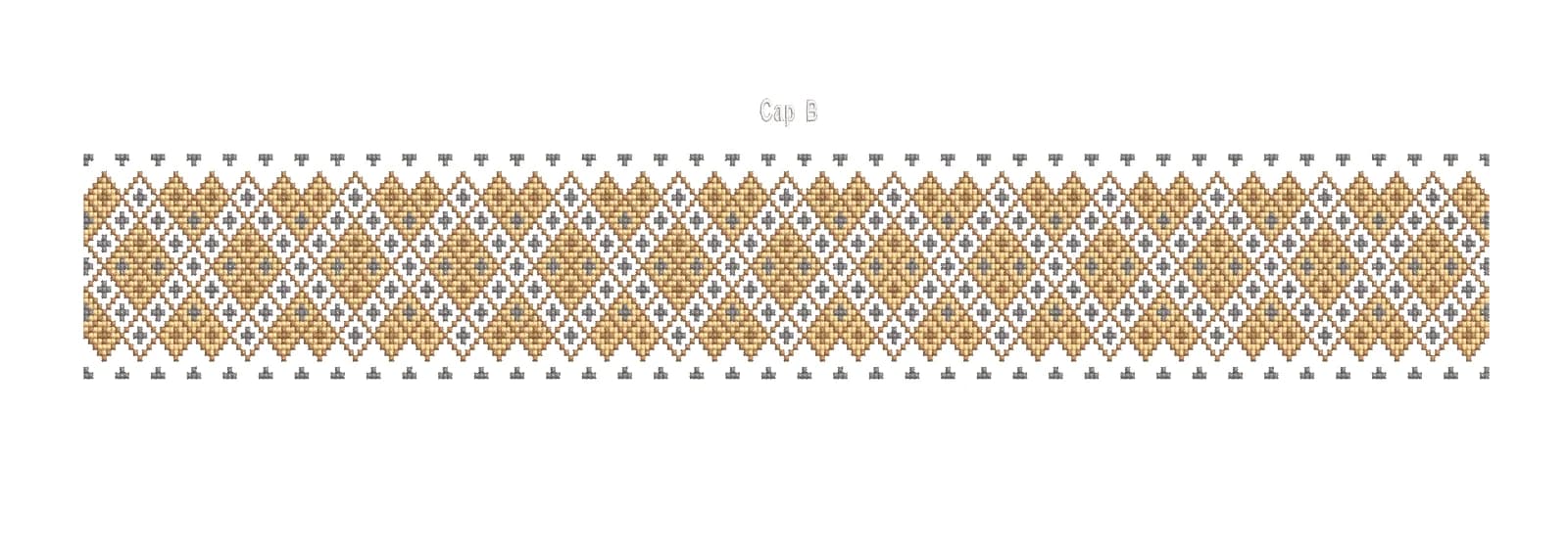 Cap B Purple and Gold Beaded Cap Design