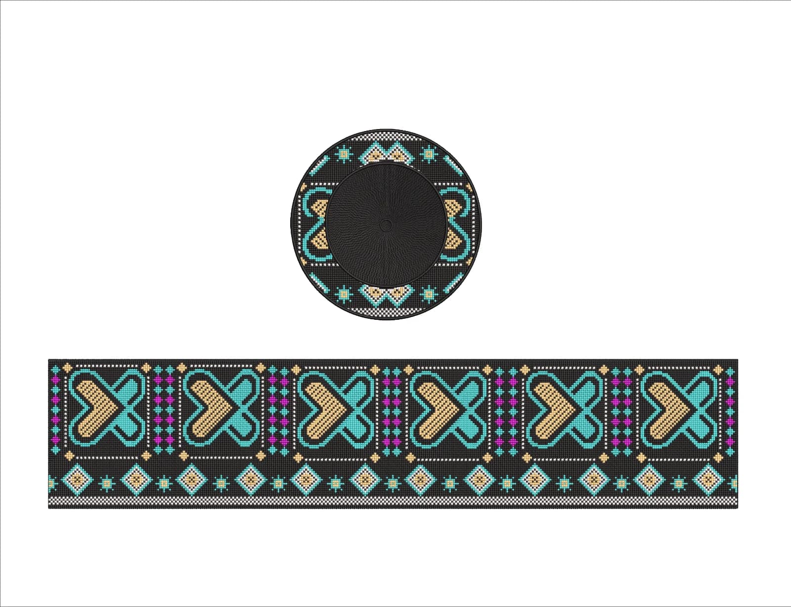 Cap AI Purple and Gold Beaded Cap Design