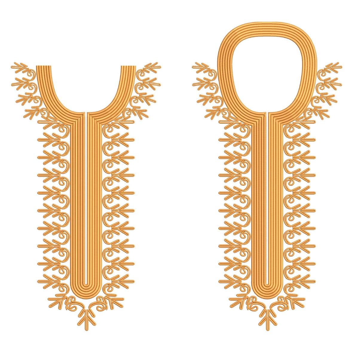TEC116 Female Kaftan Front Panel Monogram Embroidery Design