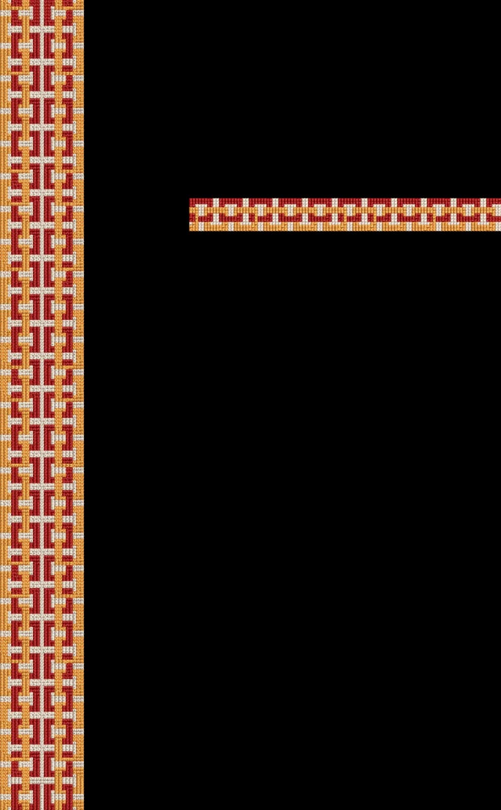 NEW 3 COLOUR CROSS STITCH FLAP AND POCKET